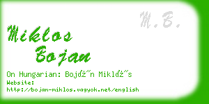 miklos bojan business card